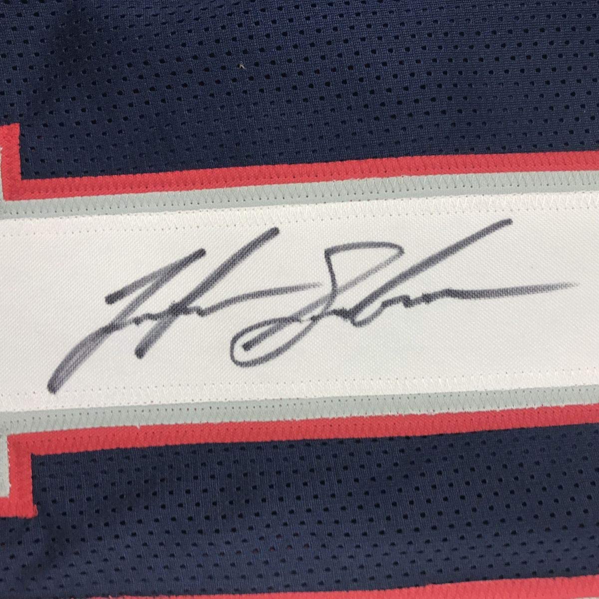 Autographed/Signed Josh Gordon New England Blue Football Jersey JSA COA