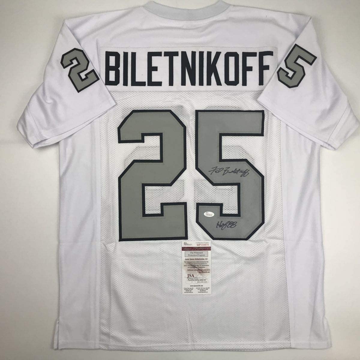 Autographed/Signed Fred Biletnikoff HOF 88 Oakland Color Rush Football Jersey JSA COA