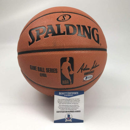 Autographed/Signed Damian Lillard Portland Trail Blazers Spalding Full Size FS Basketball Beckett BAS COA