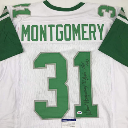 Autographed/Signed Wilbert Montgomery Inscribed Philadelphia White Football Jersey PSA/DNA COA