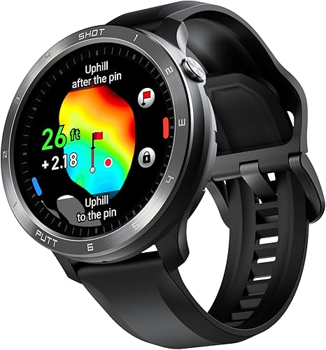 T11 PRO GPS Golf Watch AMOLED Display, Green Undulation, Subscription Free, 40k+ Preinstalled Courses w/Shot Tracking, Practice Tempo Mode, Putt View, 1.3" OLED Touchscreen Plus V-A.I.