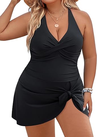 Blooming Jelly Womens Plus Size Bathing Suit One Piece Swimsuit Tummy Control Swim Dress Modest Full Coverage Swim Suits 2025
