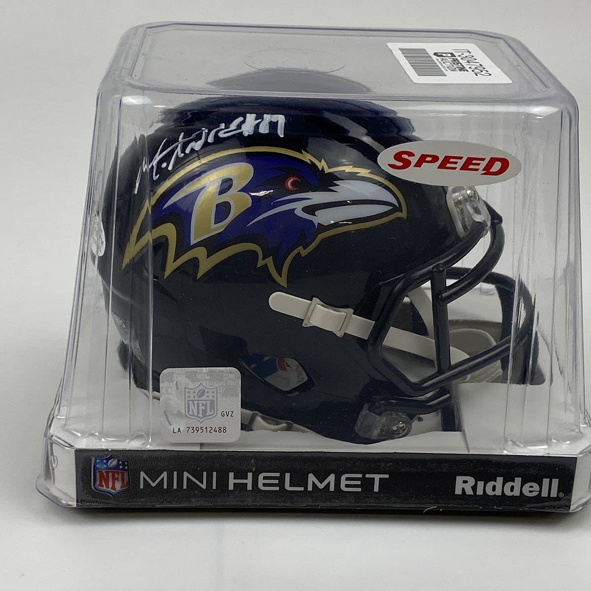 Autographed/Signed Mark Andrews Baltimore Ravens Mini Football Helmet Beckett BAS COA