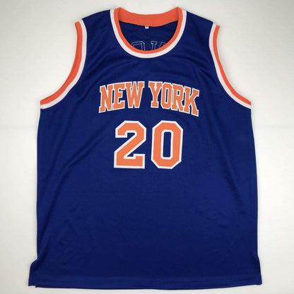 Autographed/Signed Kevin Knox New York Blue Basketball Jersey JSA COA