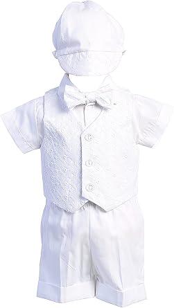 Baptism Outfits for Boys, Baby Boy Christening Outfit, Baptismal Cotton Vest Short Clothes - Ropa de Bautizo para Ni’±o Bebe