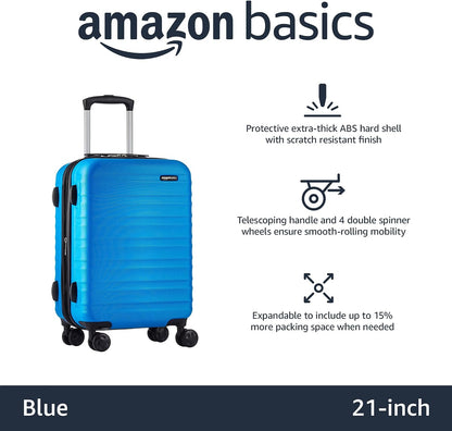 Amazon Basics 2-Piece Set Hardside Spinner, Black