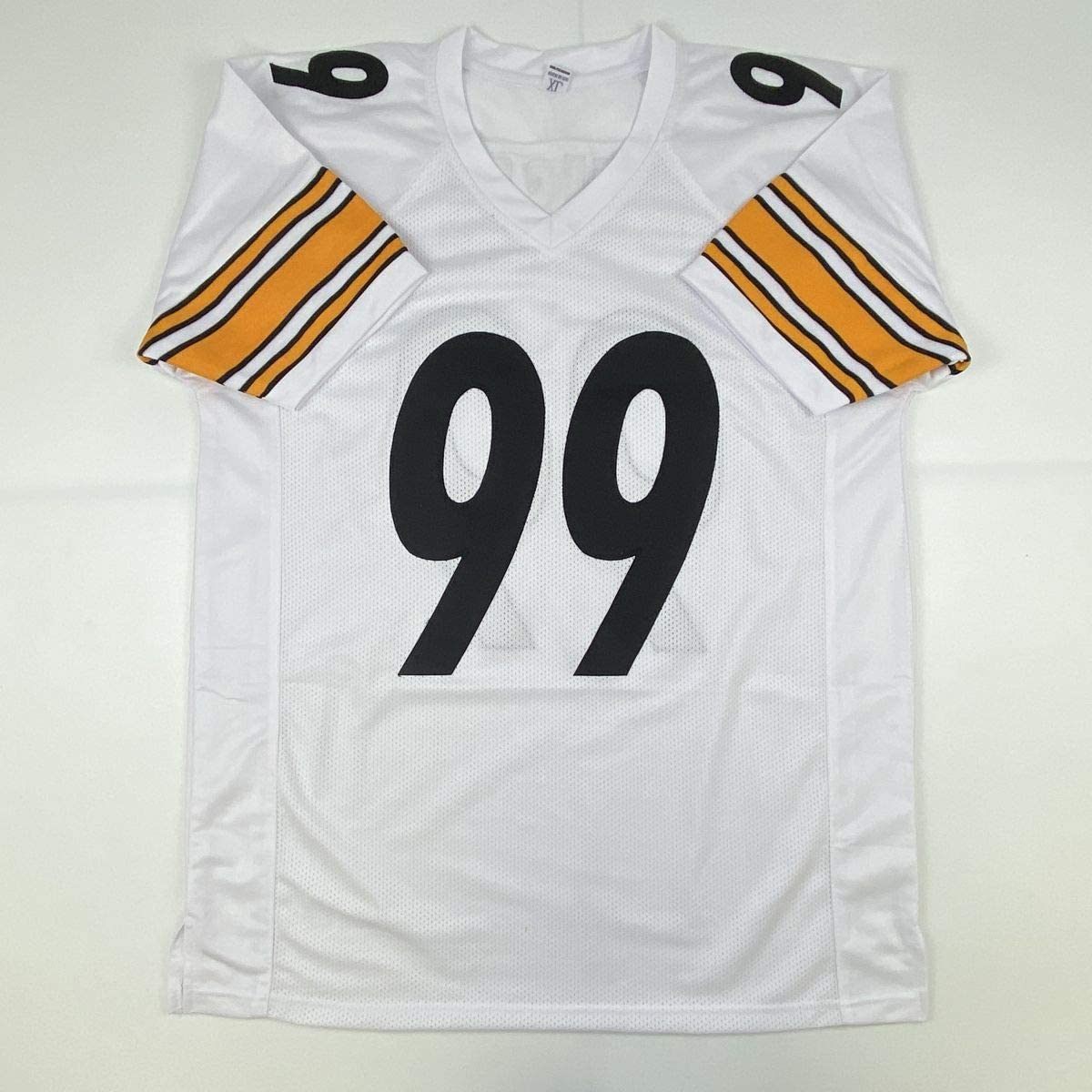 Autographed/Signed Brett Keisel Pittsburgh White Football Jersey JSA COA