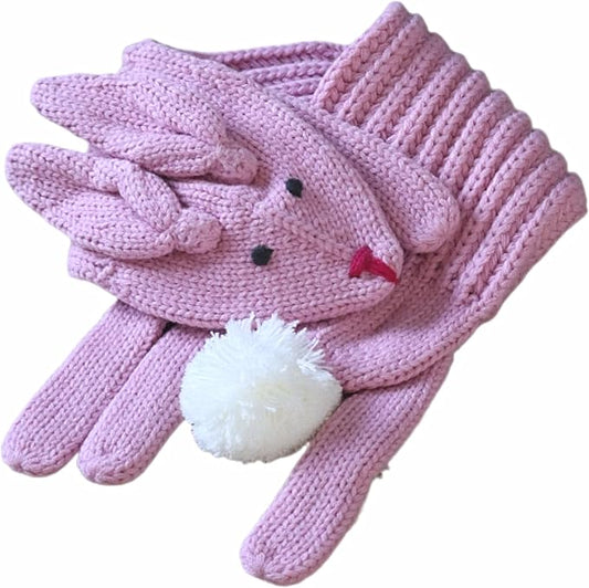 Kids Soft Knit Bunny Scarf- (Children Age 4/5-12Yr)
