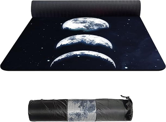 nuveti TPE Large Yoga Mat Non-Slip Exercise Fitness Mat with Carry Bag Extra Wide Yoga Mats for Women 72"x32" Extra Thick 6mm for Home, Pilates and Floor Exercises Workout Mats