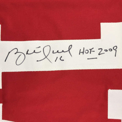 Autographed/Signed Brett Hull HOF 2009 Detroit Red Hockey Jersey Beckett BAS COA