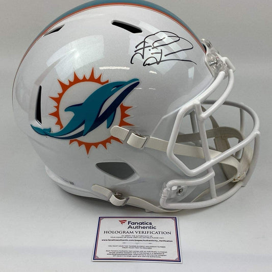 Autographed/Signed Tua Tagovailoa Miami Dolphins Full Size FS F/S Replica Football Helmet Fanatics COA