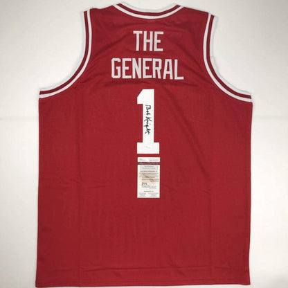 Autographed/Signed Bobby Bob Knight The General Indiana Hoosiers Red Basketball Jersey JSA COA