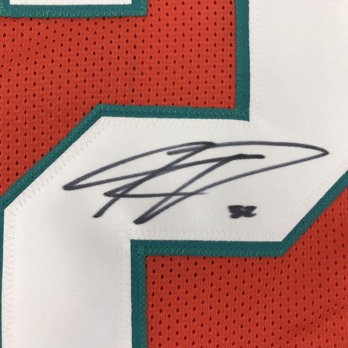Autographed/Signed Kenyan Drake Miami Orange Football Jersey JSA COA