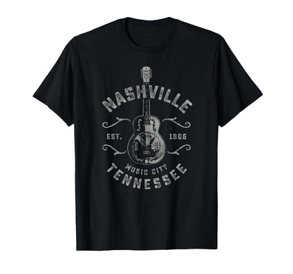Nashville Music City Usa T-Shirt - Casual Everyday Wear Unisex