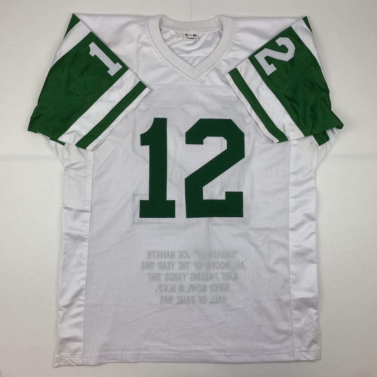 Autographed/Signed Joe Namath New York White Stat Football Jersey Steiner Sports COA
