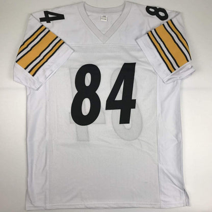 Autographed/Signed Antonio Brown Pittsburgh White Football Jersey JSA COA