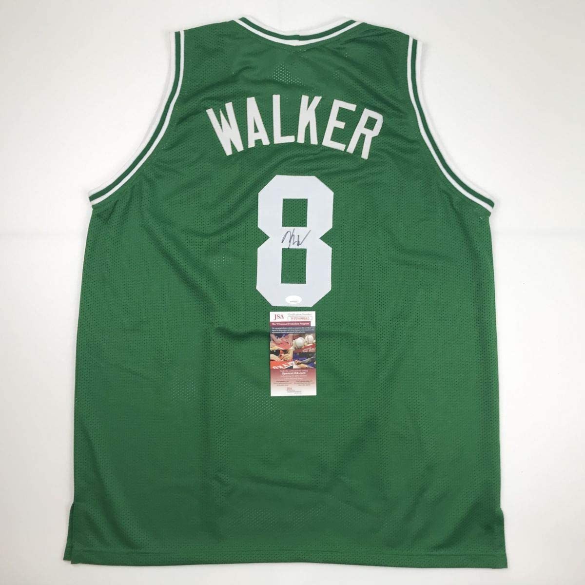 Autographed/Signed Kemba Walker Boston Green Basketball Jersey JSA COA
