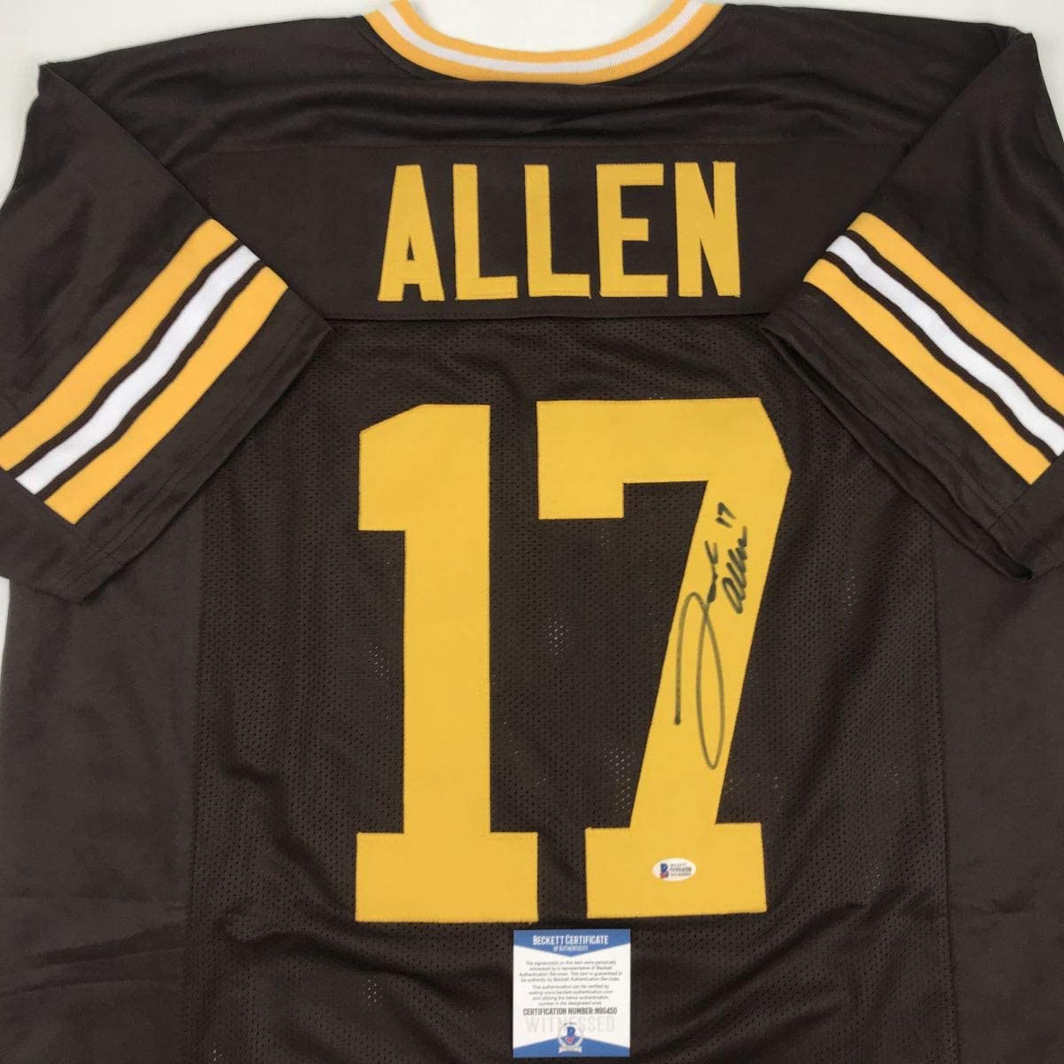 Autographed/Signed Josh Allen Wyoming Brown College Football Jersey Beckett BAS COA