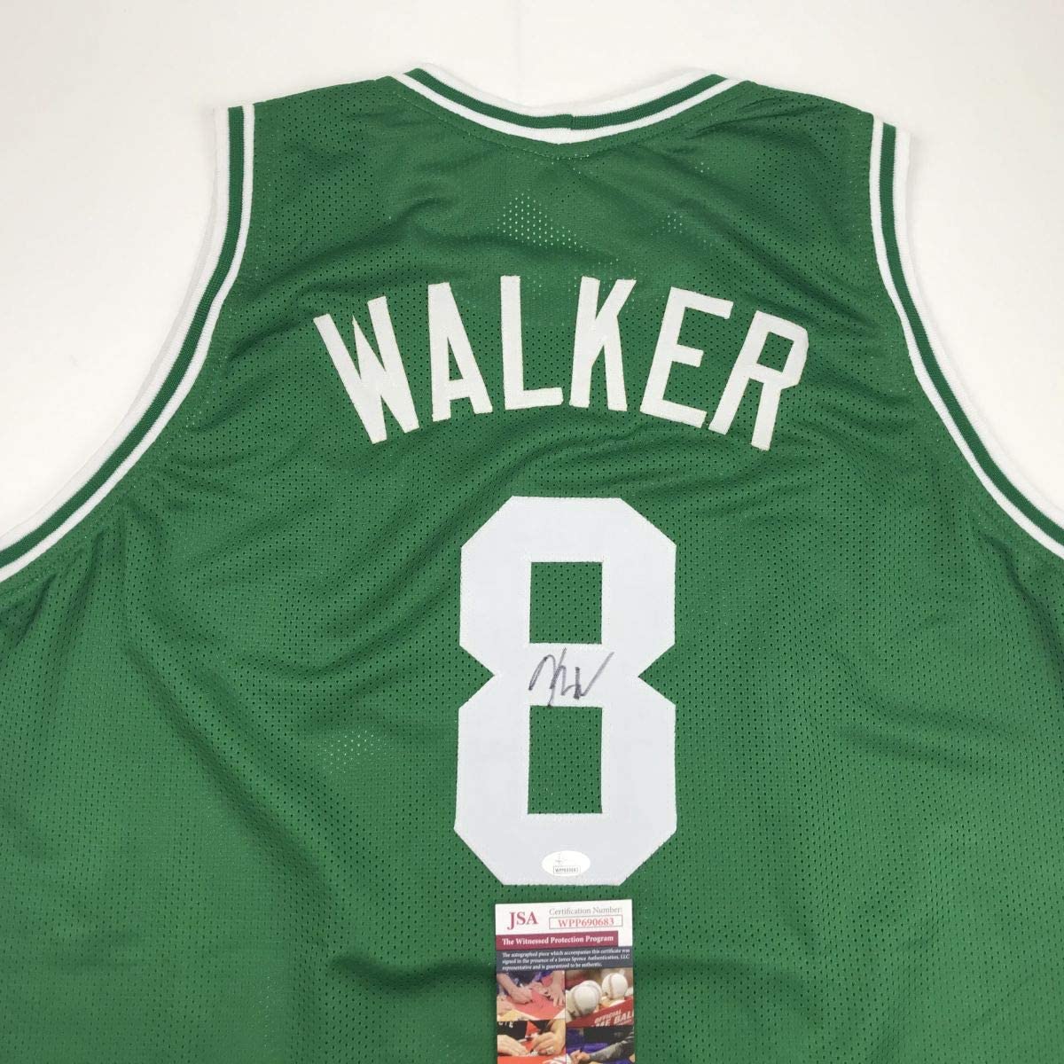 Autographed/Signed Kemba Walker Boston Green Basketball Jersey JSA COA