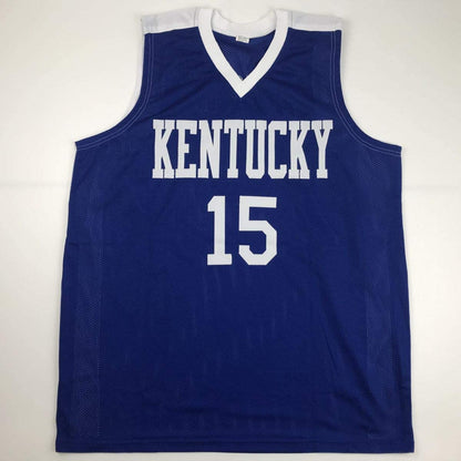 Autographed/Signed DeMarcus Cousins Kentucky Blue College Basketball Jersey JSA COA