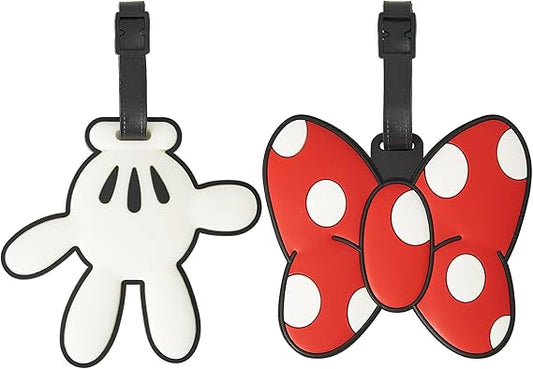 2 Pcs Set Cartoon Silicone Travel Luggage Baggage Identification Labels ID Tag, Cute Luggage Tags for Bag Suitcase Plane Cruise Ships with Belt Strap