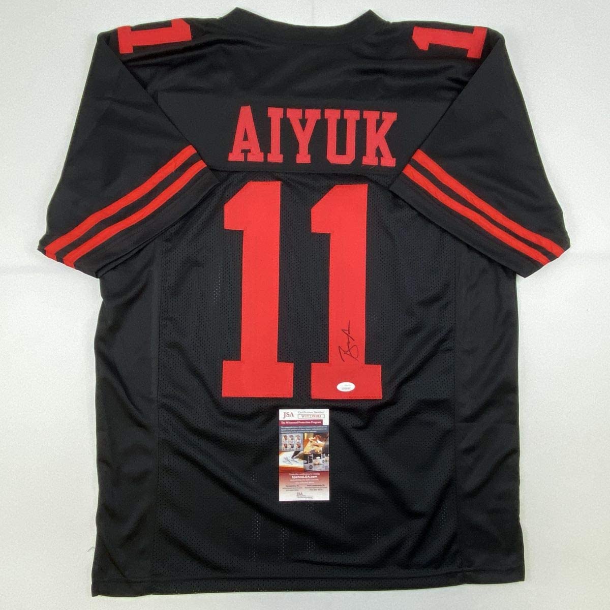 Autographed/Signed Brandon Aiyuk San Francisco Black Football Jersey JSA COA