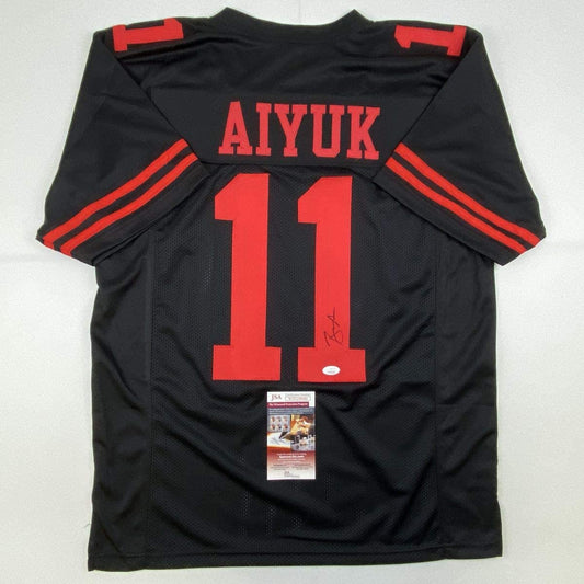 Autographed/Signed Brandon Aiyuk San Francisco Black Football Jersey JSA COA