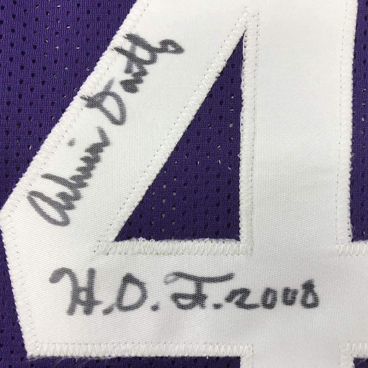 Framed Autographed/Signed Adrian Dantley HOF 2008  35x39 Utah Purple Basketball Jersey JSA COA