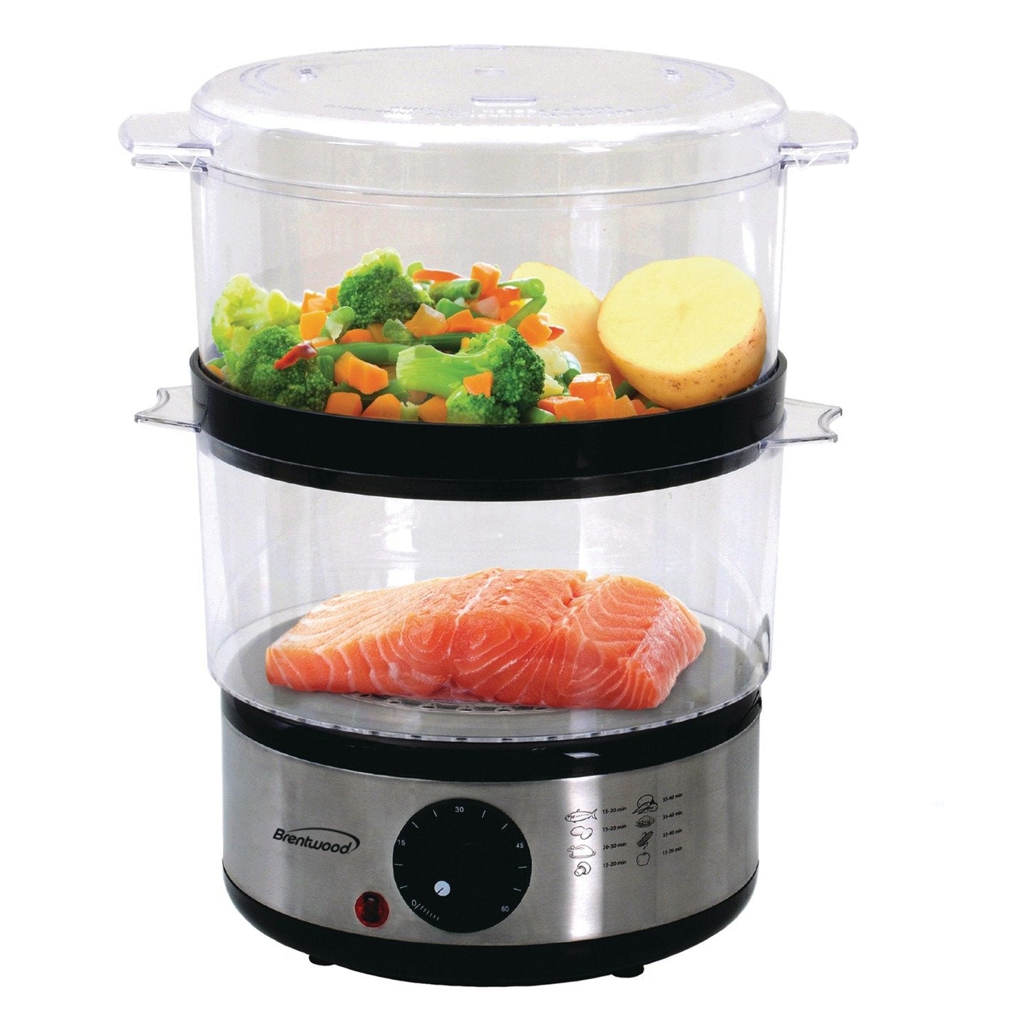 Brentwood Electric 2-Tier, 5 Quart, Stainless Steel