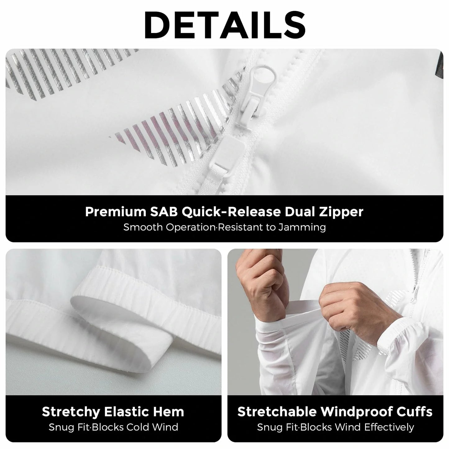 VNS Men's Cycling Jacket, Ultralight Windbreaker for Running Cycling Packable