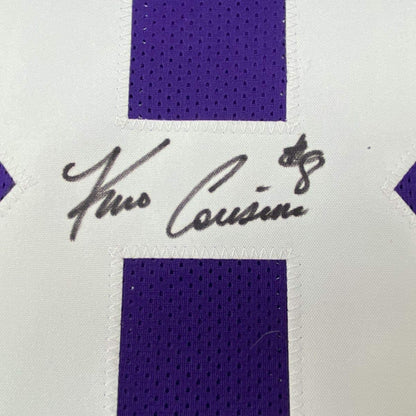 Autographed/Signed Kirk Cousins Minnesota Purple Football Jersey Beckett BAS COA