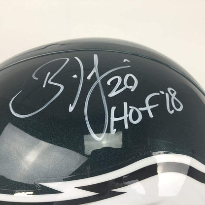 Autographed/Signed Brian Dawkins HOF 18 Philadelphia Eagles Full Size FS F/S Replica Football Helmet JSA COA