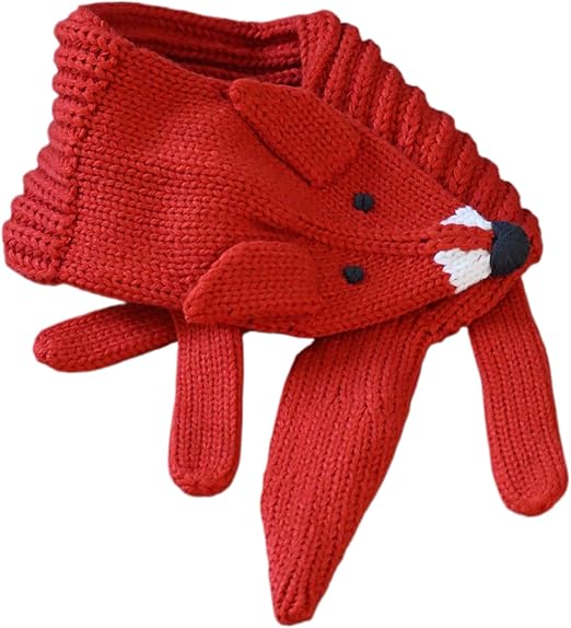 Kids Knit Fox Scarf - Neck Warmer (Ages 4-12)