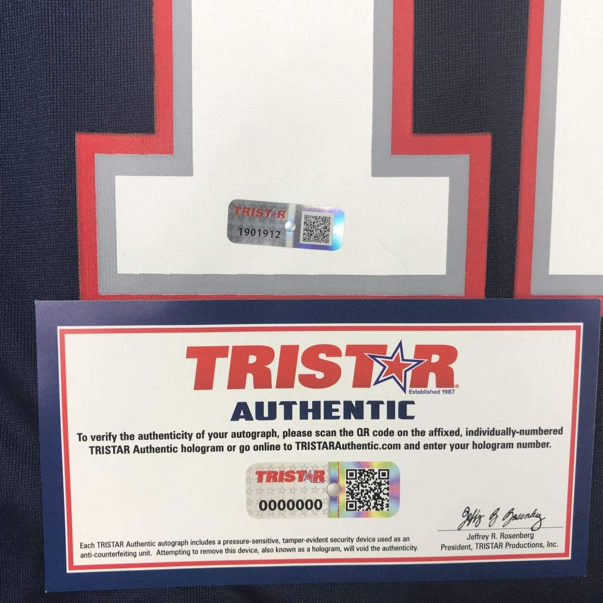 Autographed/Signed Tom Brady New England Patriots Blue Authentic Nike Game Football Jersey Tristar COA