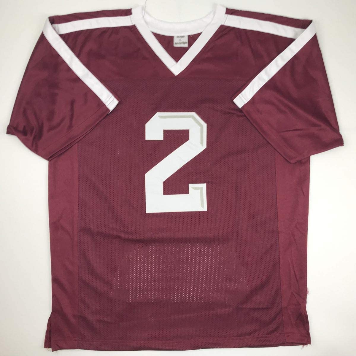Autographed/Signed Johnny Manziel 12 Heisman Texas A&M Maroon Stat College Football Jersey JSA COA