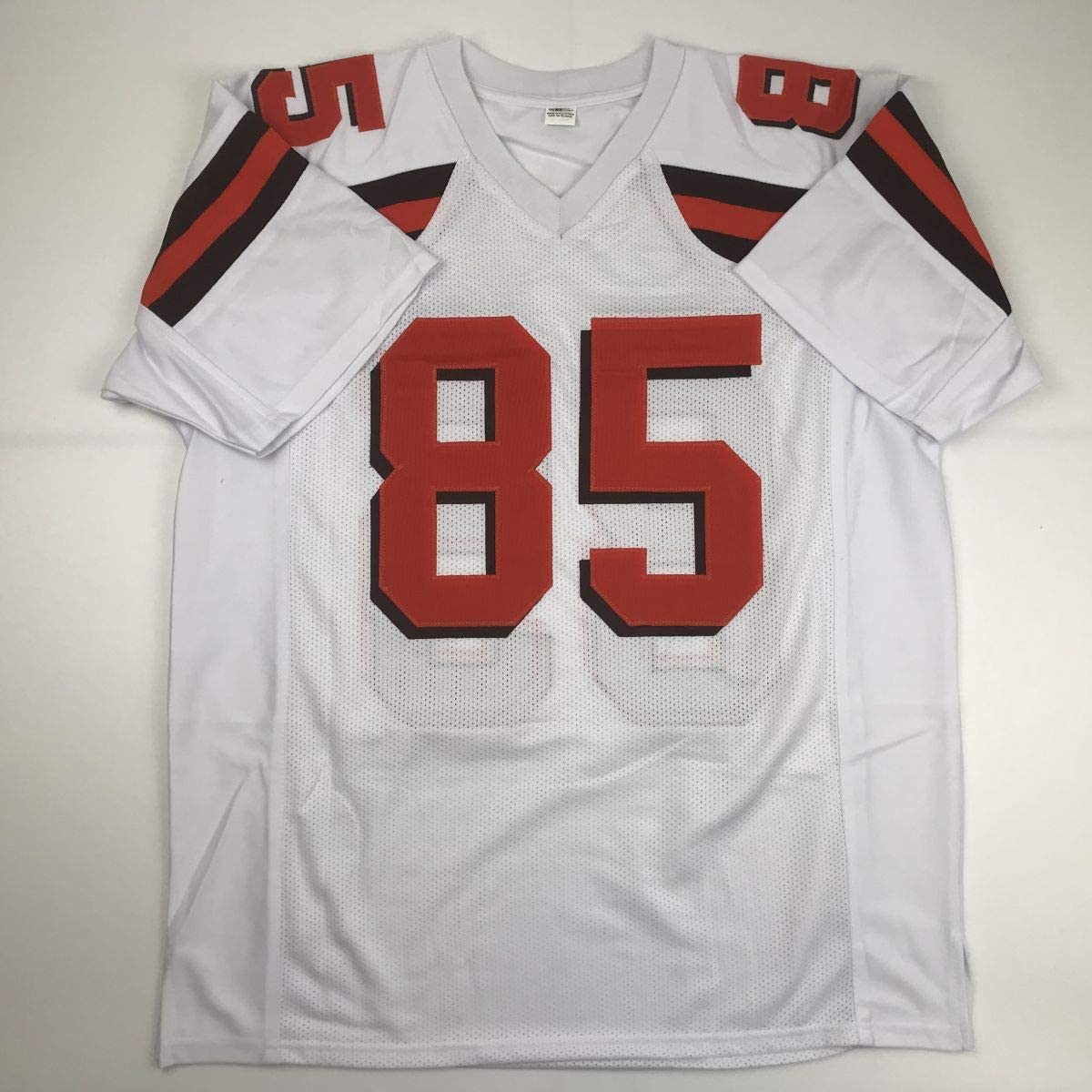 Autographed/Signed David Njoku Cleveland White Football Jersey PSA/DNA COA