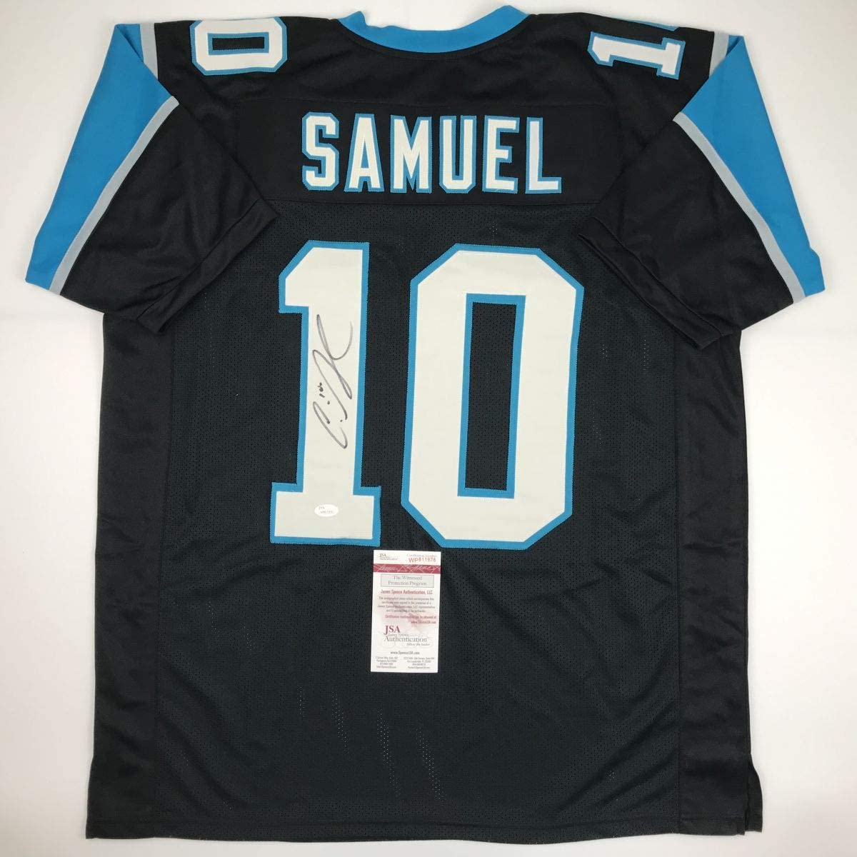 Autographed/Signed Curtis Samuel Carolina Black Football Jersey JSA COA