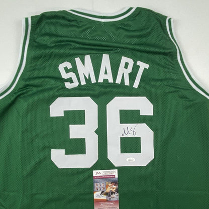 Autographed/Signed Marcus Smart Boston Green Basketball Jersey JSA COA