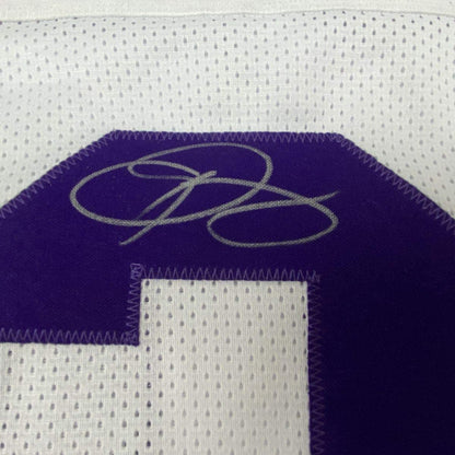 Framed Autographed/Signed Odell Beckham Jr. 35x39 LSU White College Football Jersey JSA COA