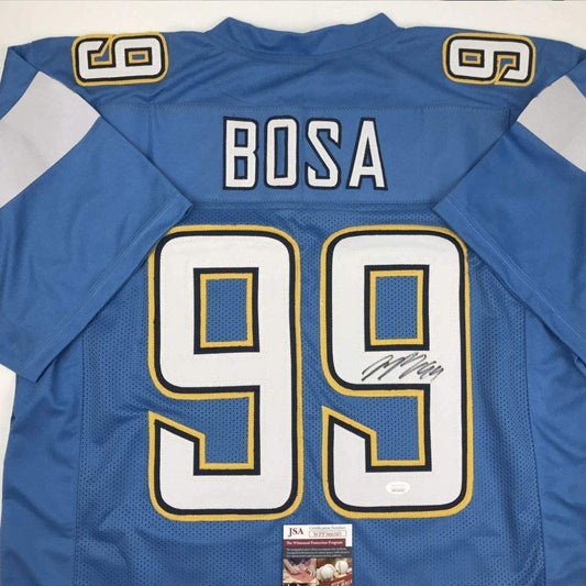 Autographed/Signed Joey Bosa Los Angeles LA Powder Blue Football Jersey JSA COA