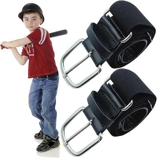 2 PCS Youth Baseball Softball Uniform Belts, Adjustable Size Uniform Belt Elastic Adjustable Belts for Boys
