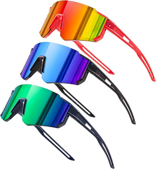 KUGUAOK Polarized Youth Baseball Sunglasses Kids Softball Cycling UV400 Protection Sun Glasses Boys Girls Goggles