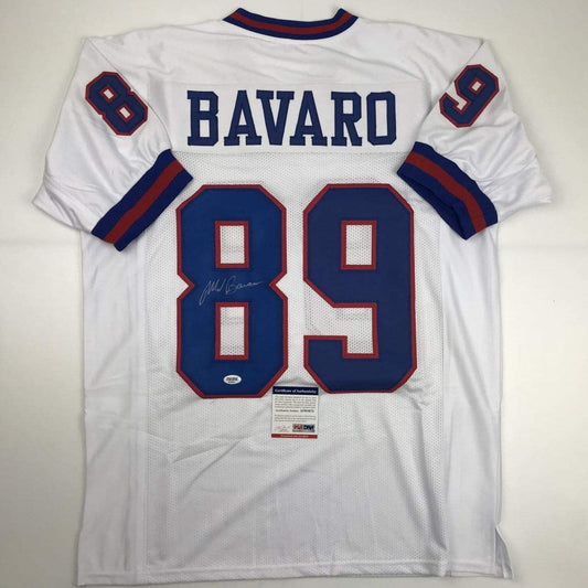 Autographed/Signed Mark Bavaro New York White Football Jersey PSA/DNA COA