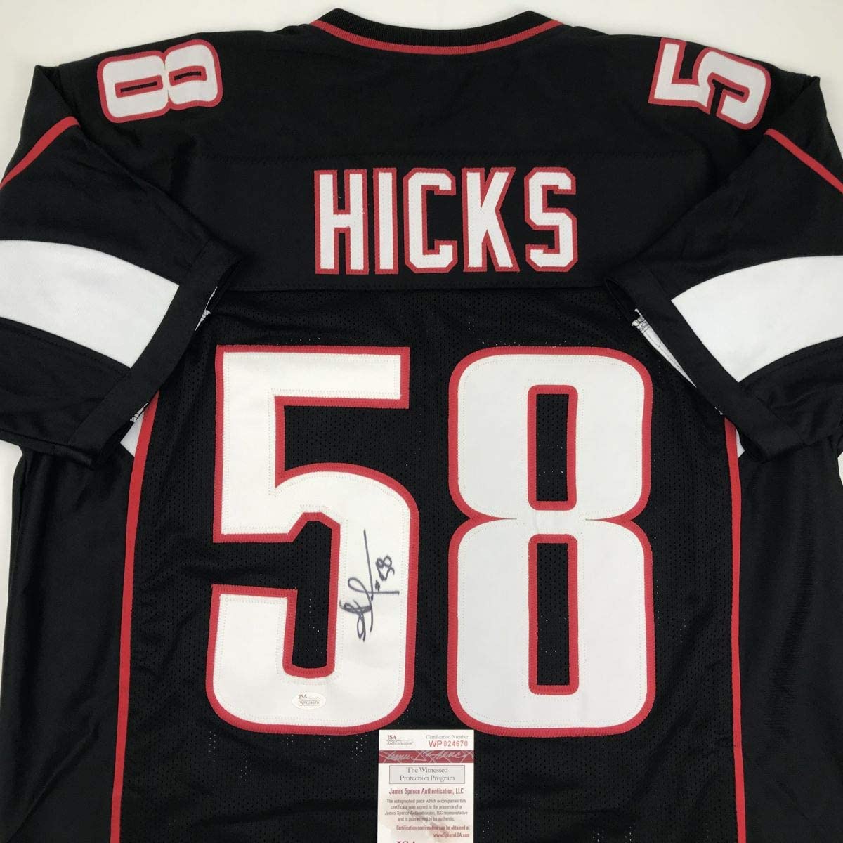 Autographed/Signed Jordan Hicks Arizona Black Football Jersey JSA COA