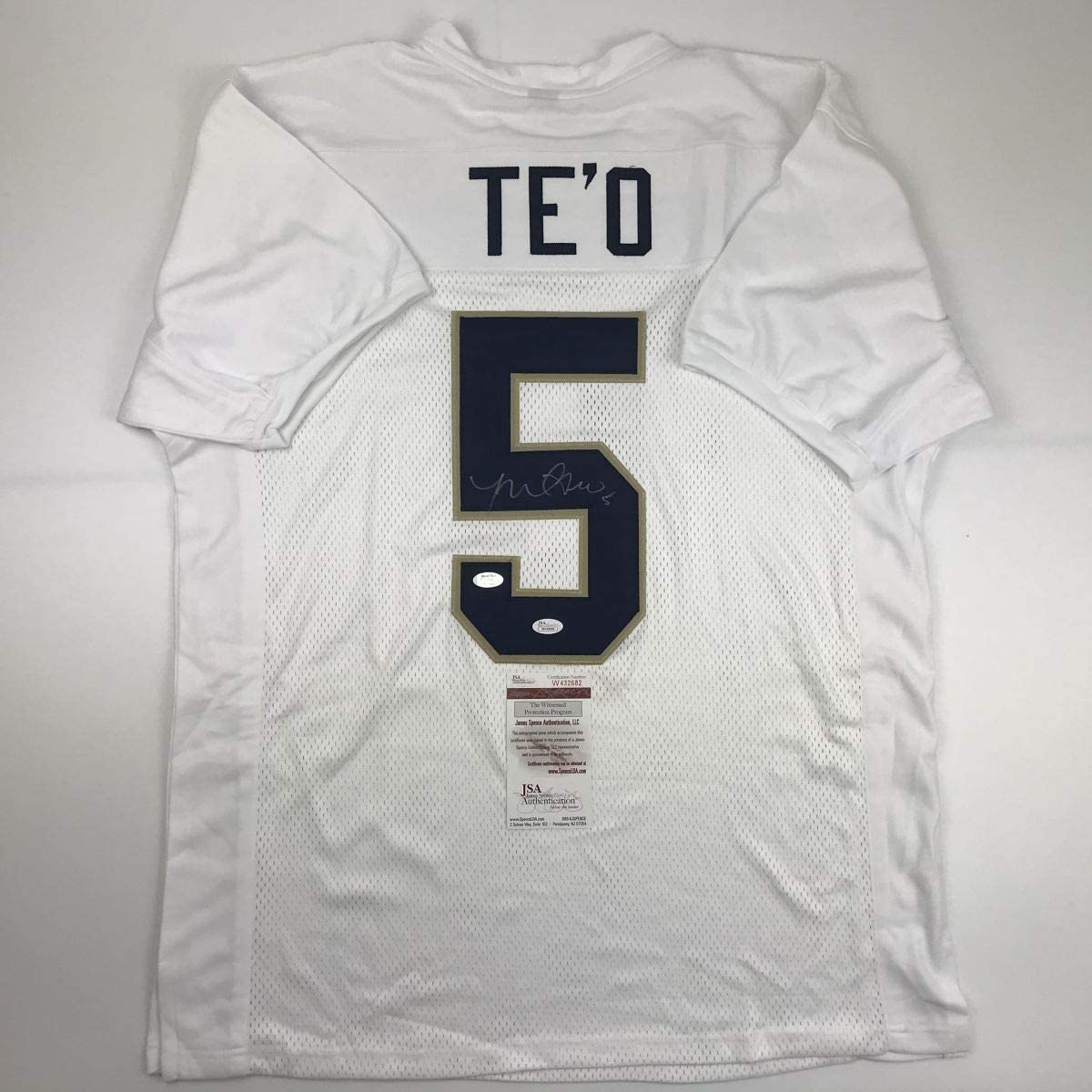 Autographed/Signed Manti Teo Te'o Notre Dame White College Football Jersey JSA COA