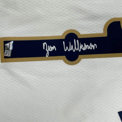 Autographed/Signed Zion Williamson New Orleans Pelicans White Swingman Nike Basketball Jersey Fanatics COA
