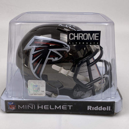 Autographed/Signed Matt Ryan Chrome Atlanta Falcons Football Mini Helmet Fanatics COA