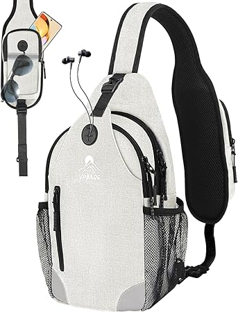 Sling Bag for Men Women, Crossbody Hiking Daypack/Chest Bag/Shoulder Bag, Small Backpack Travel, with Chest Phone Holder