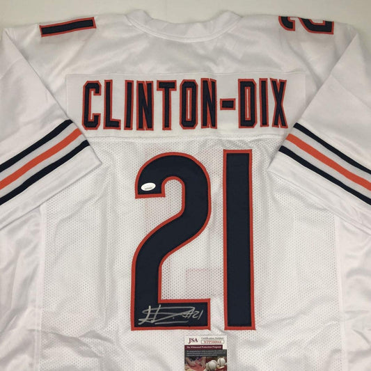 Autographed/Signed Haha Ha Ha Clinton-Dix Chicago White Football Jersey JSA COA