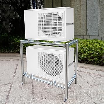 Aluminum Alloy Air Conditioner Floor Stand, Air Conditioner Support Bracket Double Layer Floor Stand, Ground Stand for Mini Split Air Conditioners Heat Pump System ( Size : 90x50x88cm )